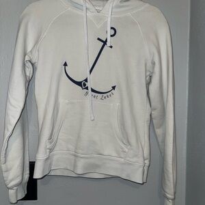 Champion White Hoodie with Navy Anchor Design